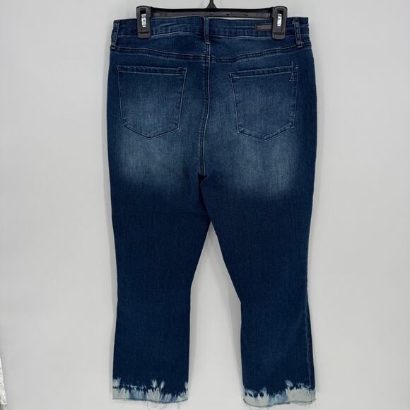 Articles of Society Women's Blue Wash Cropped Flare Jeans Raw Hem Size 31 - Picture 6 of 9